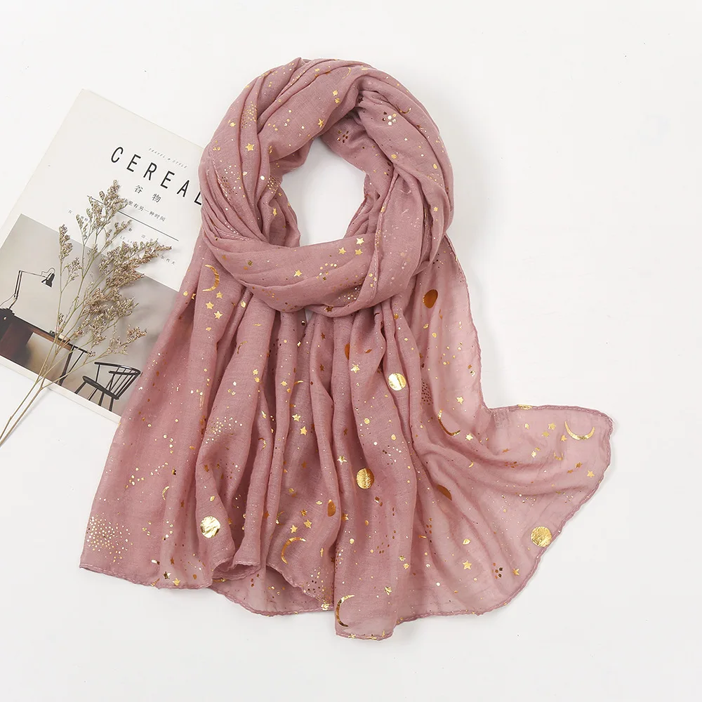 

Cotton and Linen Accessories Xingyue Shawl New TR Cotton Star Hot Stamping Ladies Popular Scarf Four Seasons Outdoor Scarves