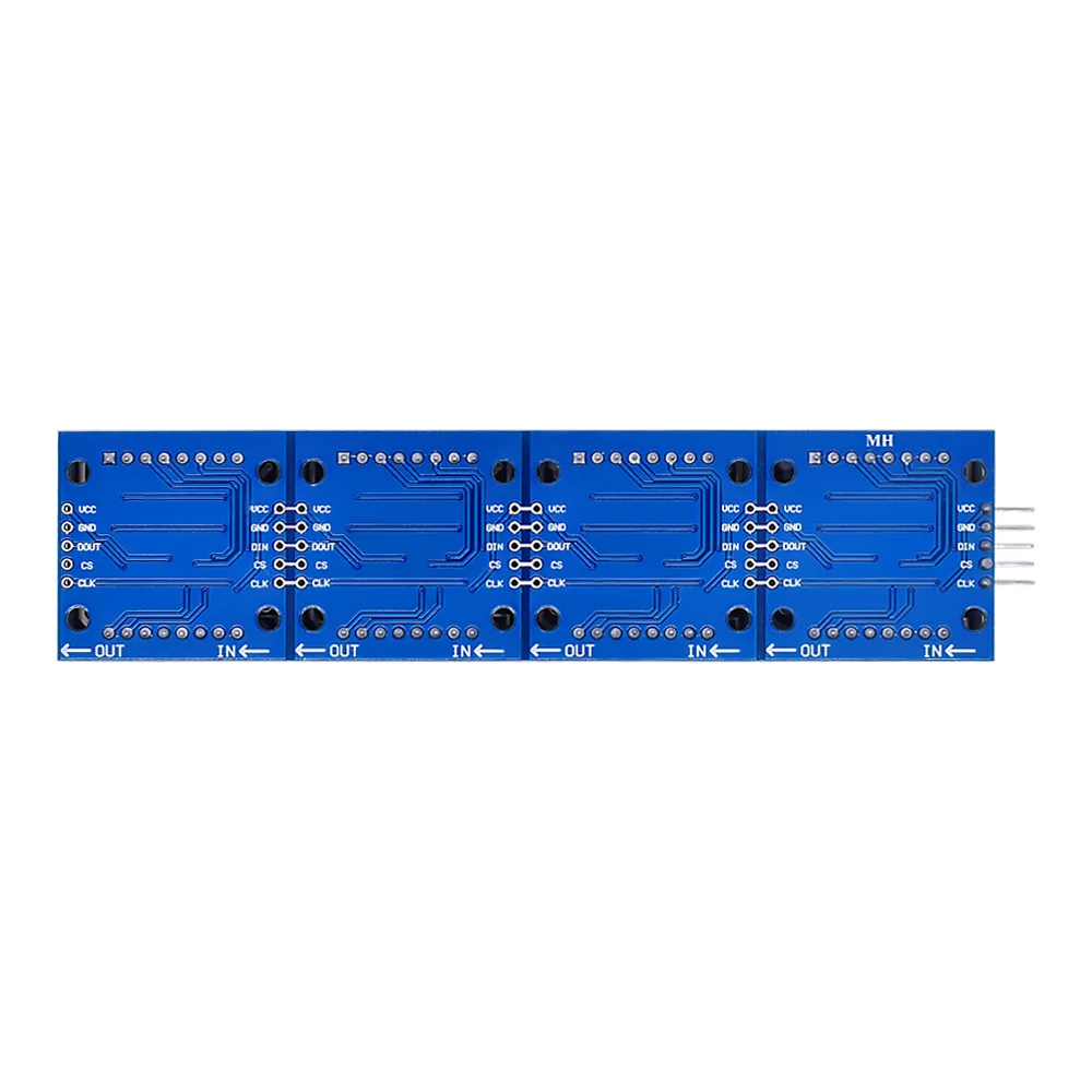 MAX7219 Dot Matrix Module For Arduino Microcontroller 4 In One Display with 5P Line Red Green Blue images - 6