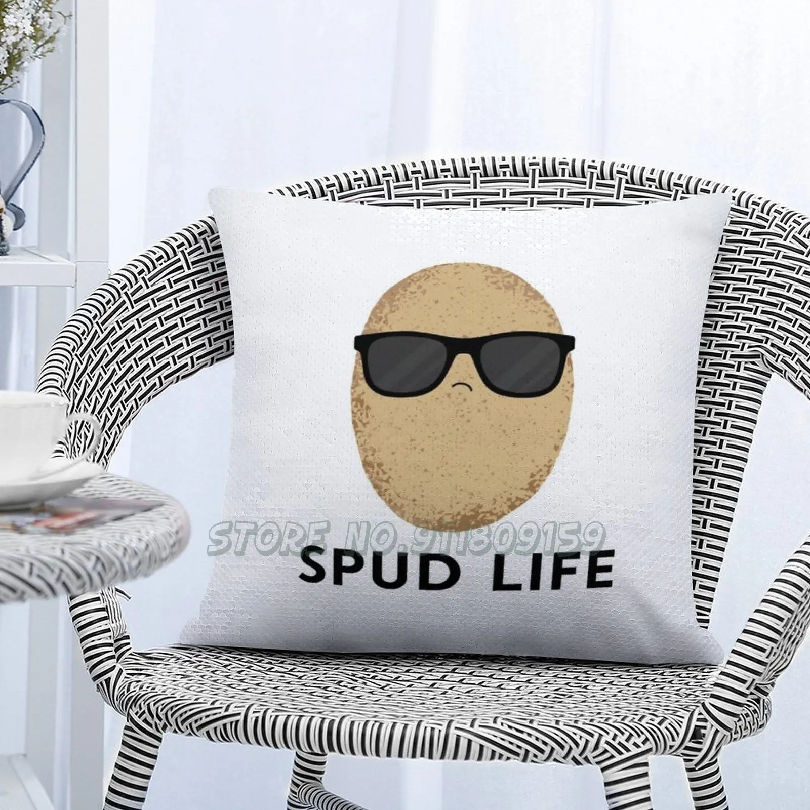 Забавные картофеля солнечных очках Spud жизнь наволочки с пайетками блеск