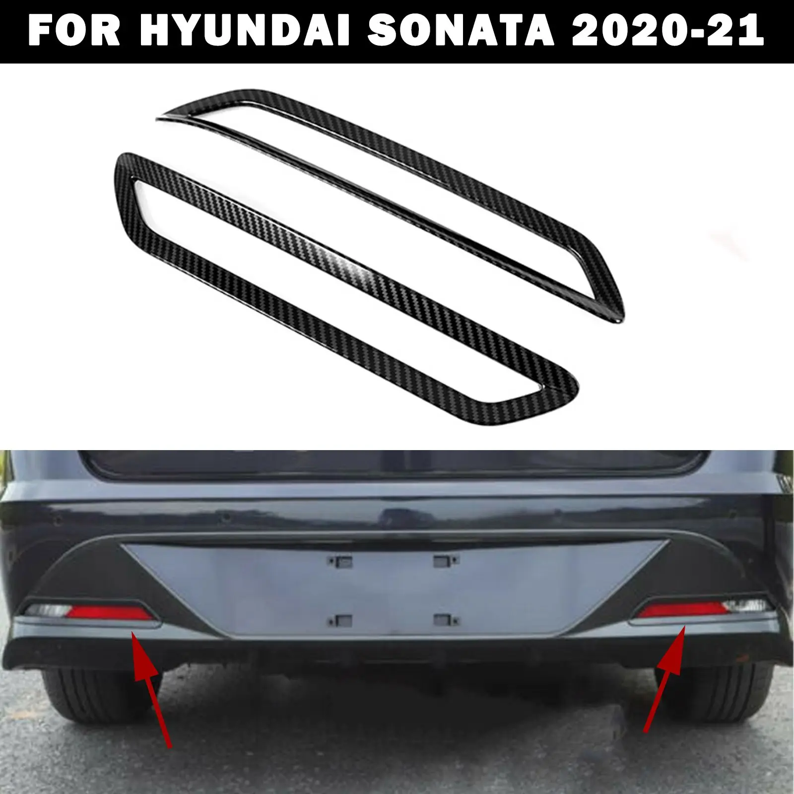 

Задние противотуманные фары для Hyundai Sonata 2020-2021, хромированные задние противотуманные фары из АБС-пластика, аксессуары для стайлинга автомобиля