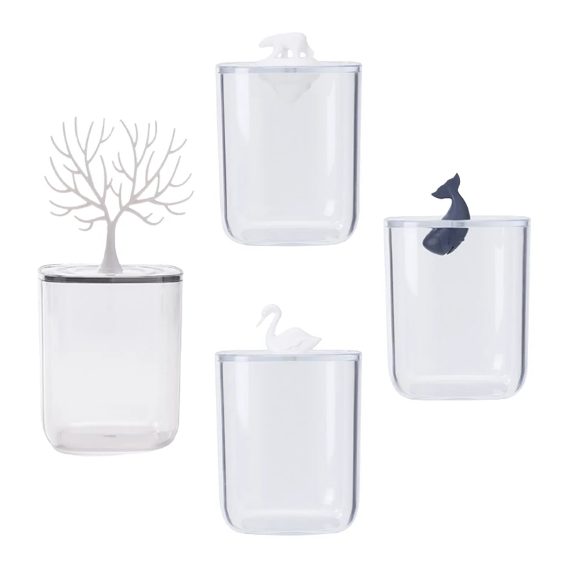 

Creative desktop transparent visual storage box with lid dust-proof dressing table accessories