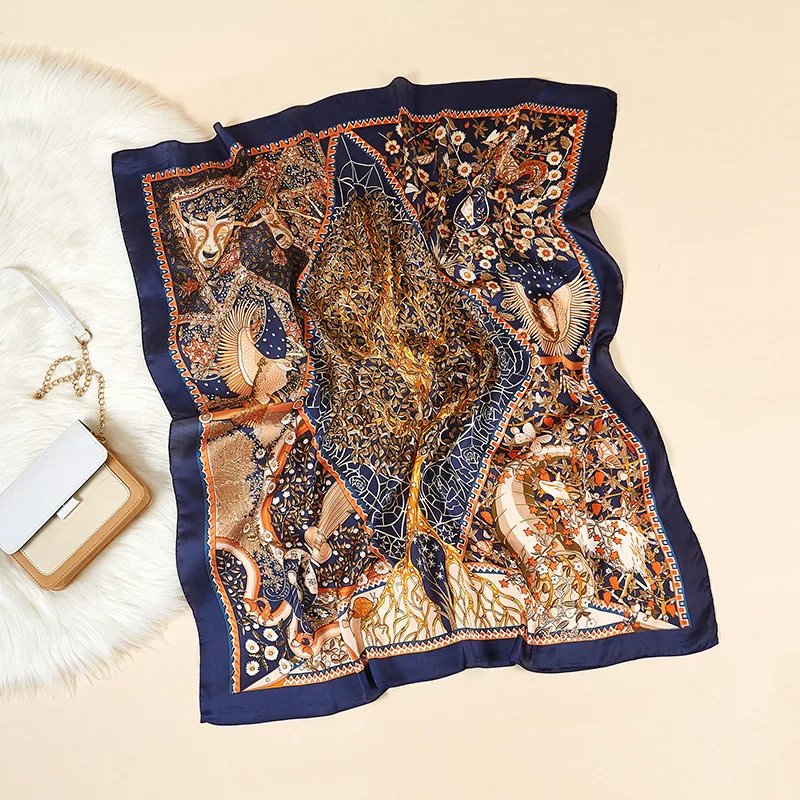 Роскошный брендовый шелковый шарф на лето квадратные женские шали и палантины