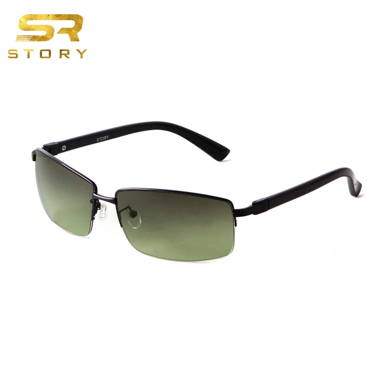 

STORY High-quality Metal Half Frame Design Driving Sunglasses 2021 Latest Trendy Outdoor Leisure Men's Sun Glasses Y2