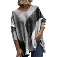 women t shirts for women v neck full sleeve big hem tunic clothes casual irregular female tops plus size ropa de mujer 2020