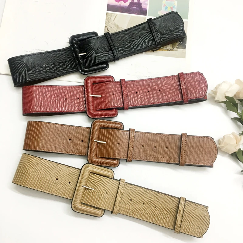 

2019 Fashion PU Leather Vintage Waist Belts for Women metal buckle wide strap body Women cummerbund corset belt female accessory