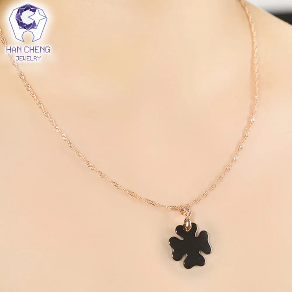 HanCheng Новая мода трендовая Золотая Серебряная цепочка Клевер ключицы