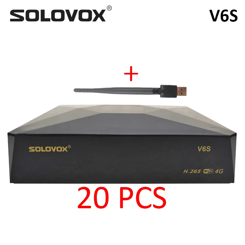V6S20USBWIFI Solovox 20 шт. V6S DVB-S/S2 спутниковый ресивер Поддержка CCCAM M3U Xtream Stalker, Mars tv Pro, евро 6 линейный сервер, Франция Великобритания Live - Цвет: V6S20USBWIFI