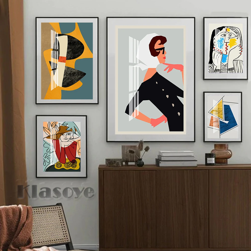 

Fashion Illustration Prints Poster Abstract Three Dimensional Doctrine Wall Art Modern Living Room Home Decor Canvas Painting