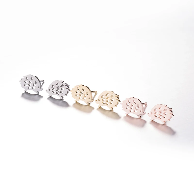 

Cute hedgehog Stud Earrings animal Temperament Small Stud Earrings For Women Party Jewelry Gift