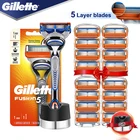 Безопасная прямая бритва Gillette Fusion 5 Бритва для мужчин машинка для бритья кассеты с лезвиями для бритья чехол для бритья инструменты для бритья