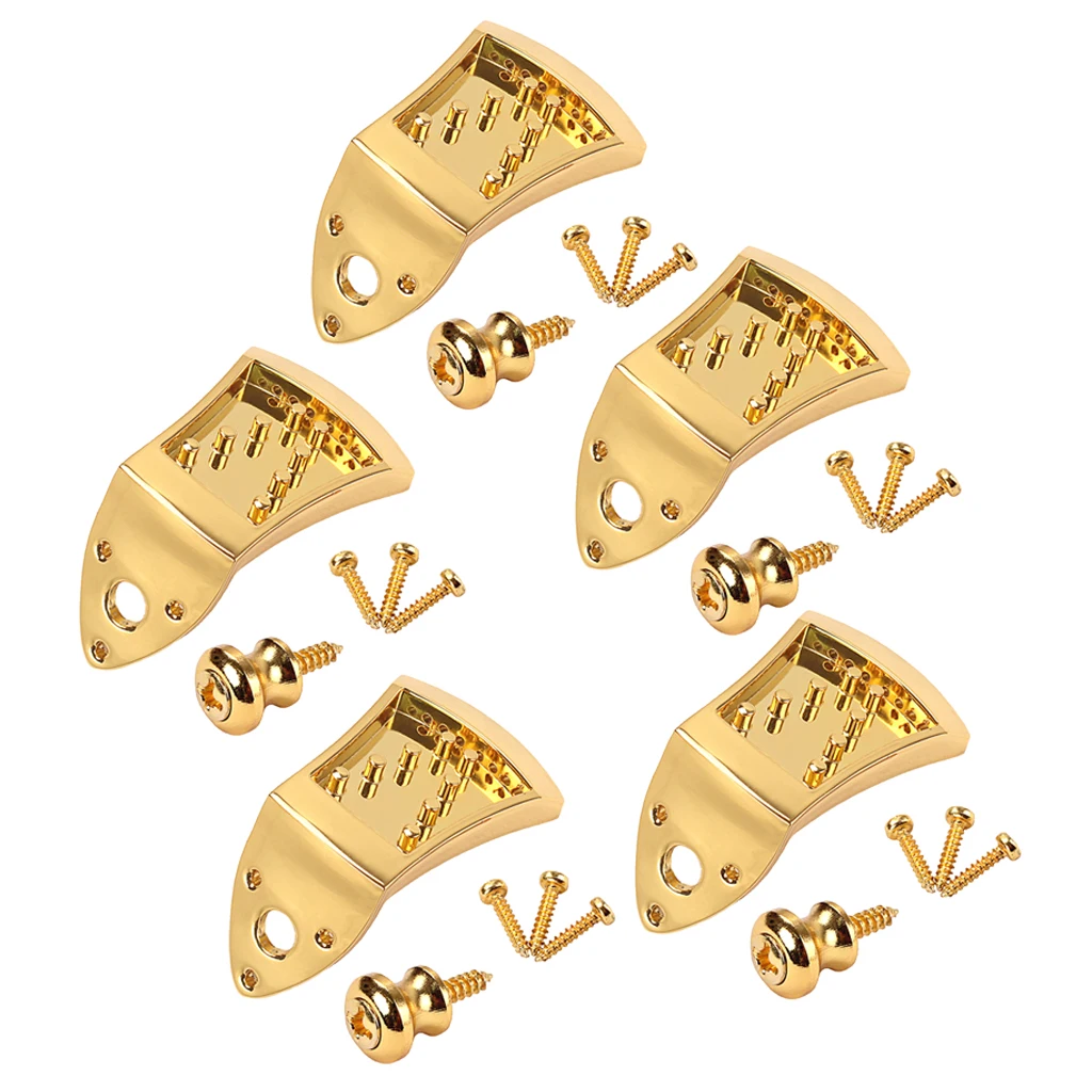 

Finest 5x Zinc Alloy Mandolin Triangle Tailpieces with Strap Buttons Set Luthier Tool