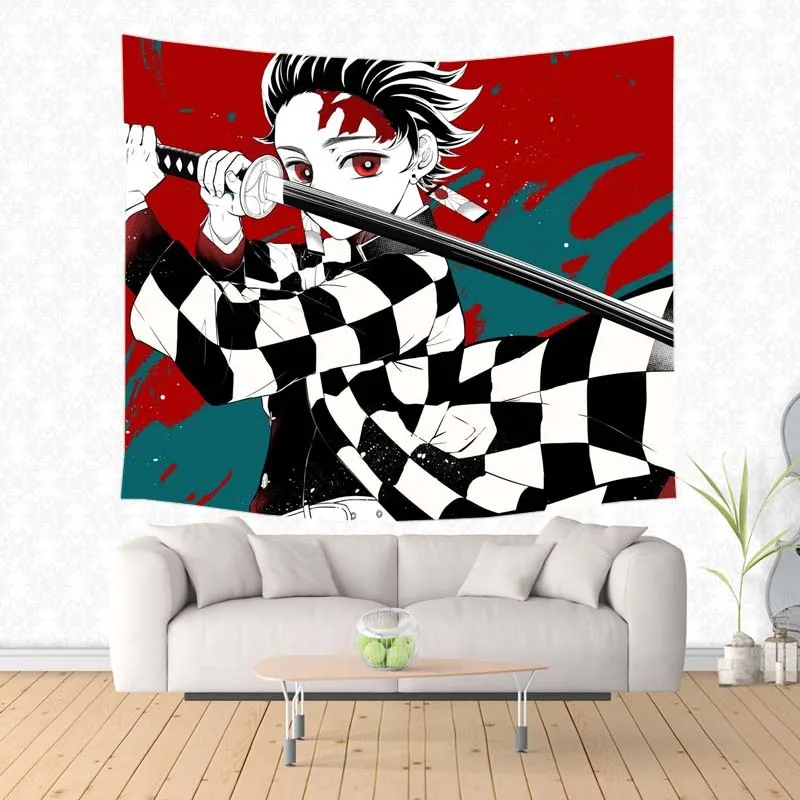 Настенный гобелен с рассеканием демонов домашний декор искусственный ковер