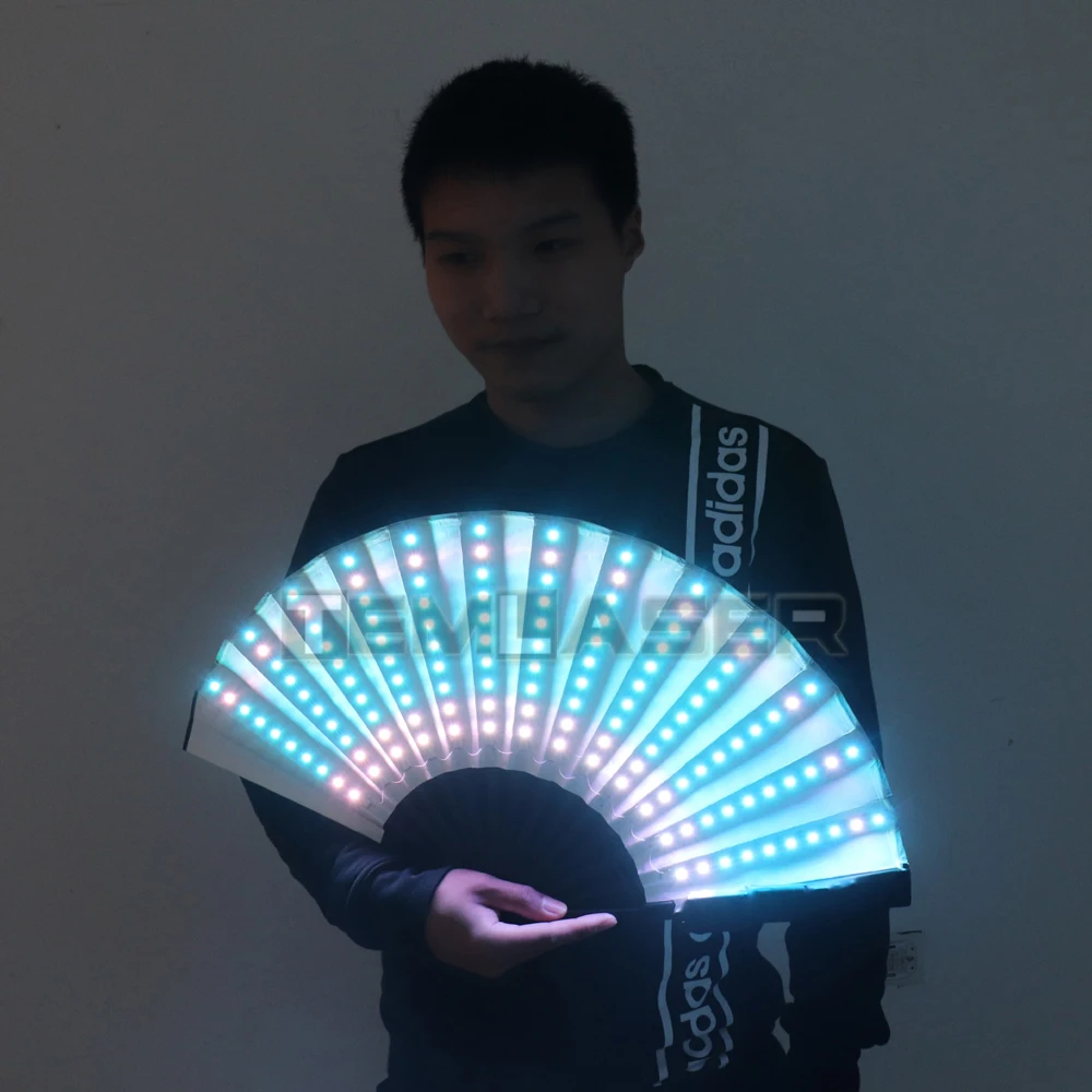 Ventilador LED a todo Color para actuaciones, luces de baile, espect&aacute;culo nocturno, cantante, DJ, disfraces fluorescentes, regalos para fiestas de Halloween-4