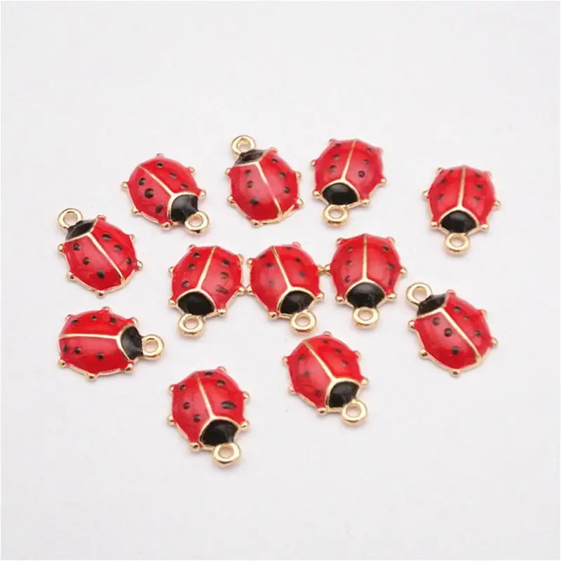 

10Pcs Cute Ladybird Ladybug Enamel Charm Ladybug Animals Pendant DIY Bracelet Necklace Earrings Findings Jewelry Making