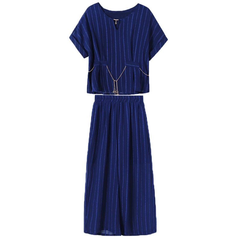 Летний костюм для женщин среднего возраста футболка с коротким рукавом и