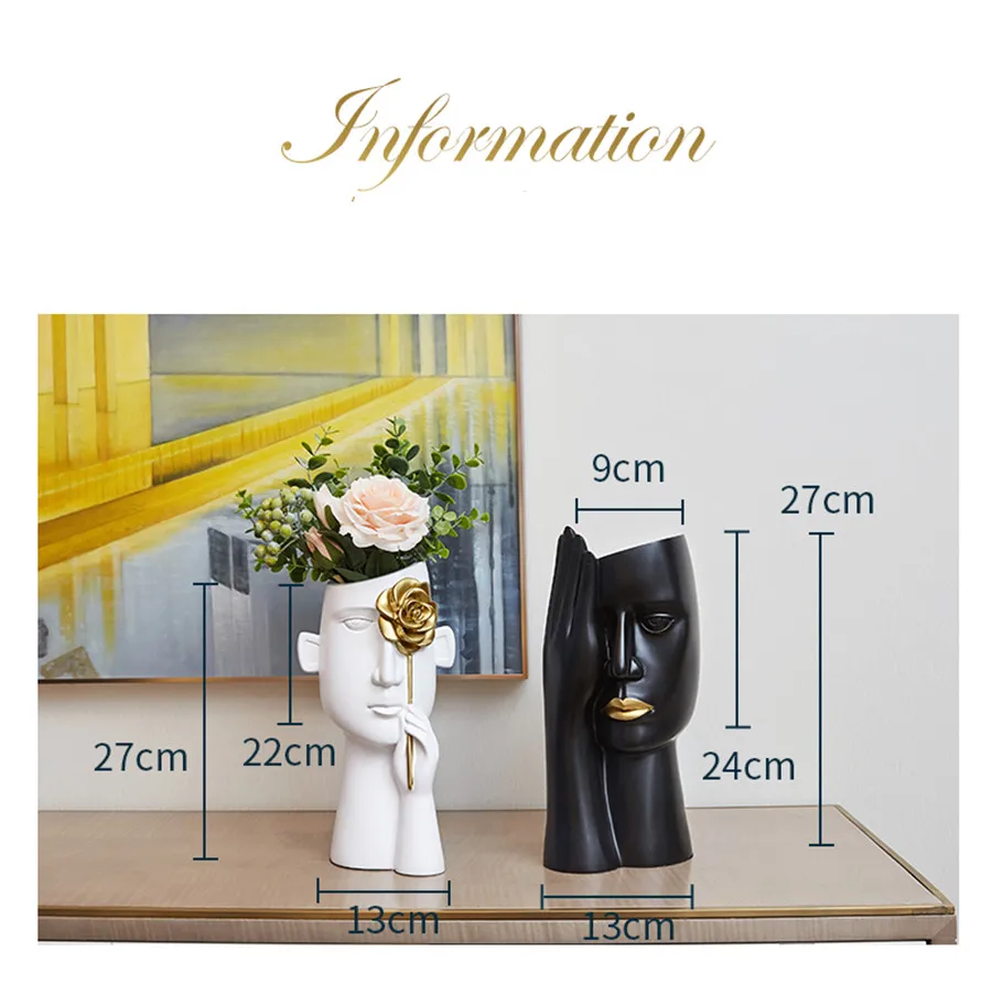 

Modern Resin Vase Decoration Art Living Room Home Decorations Wedding Flower Arrangement Simple Home Decoration Accessories