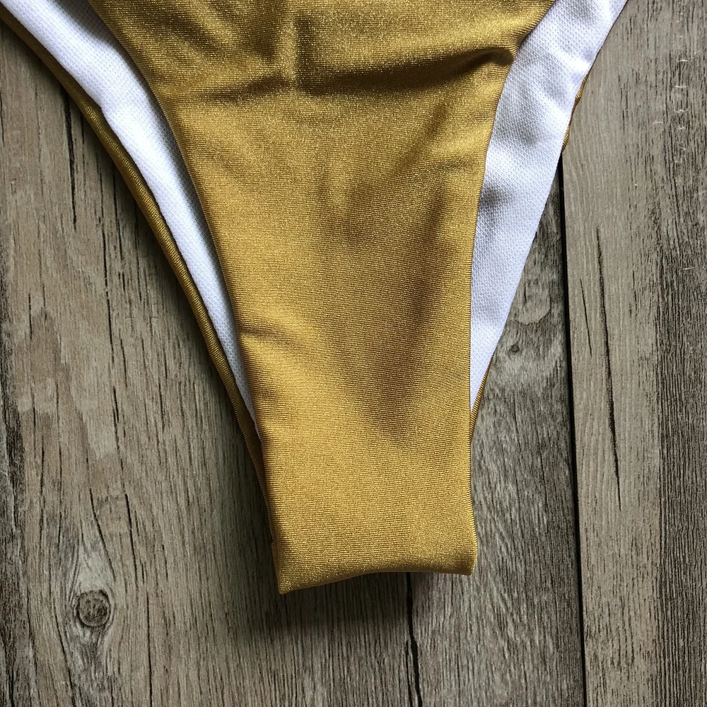 

Bandage Swimwear Micro Bikinis 2019 Sexy Bandeau Brazilian Bikini Set Push Up Swimsuit Women Plus Size Beachwear Shiny Swim Suit