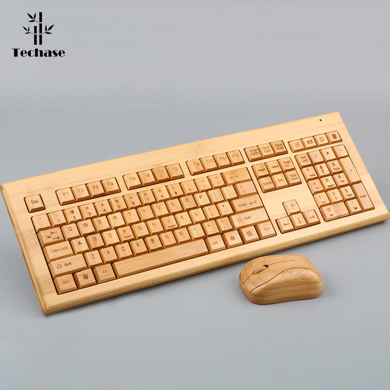 Беспроводная клавиатура и мышь Techase комбинированный костюм Teclado E Mouse Sem Fio Bamboo Klavye