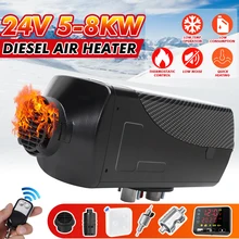 24V 5-8KWAdjustable автомобильного обогревателя Дизели Воздушный стояночный отопитель+ ЖК-дисплей монитор+ пульт дистанционного управления для грузовиков RV дом на колесах автобуса прицепа