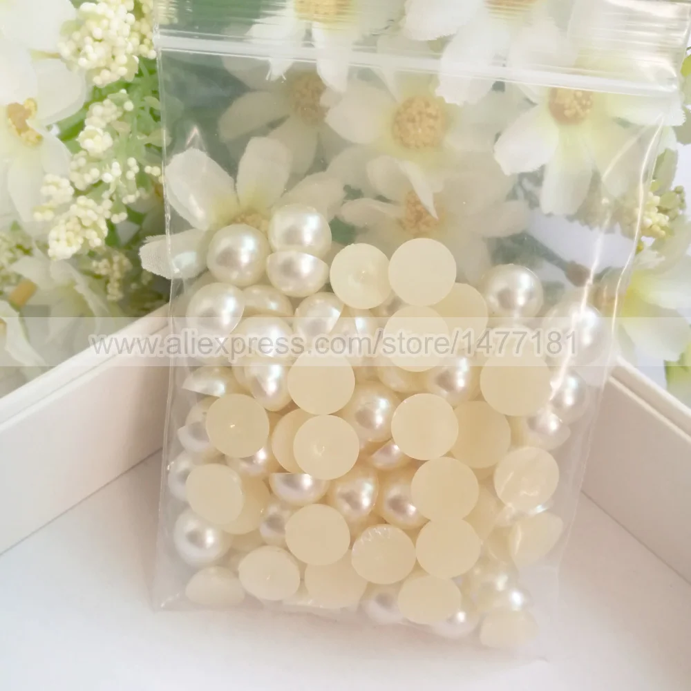 100 шт белый слоновая кость 10 мм полукруглый жемчуг плоская задняя имитация