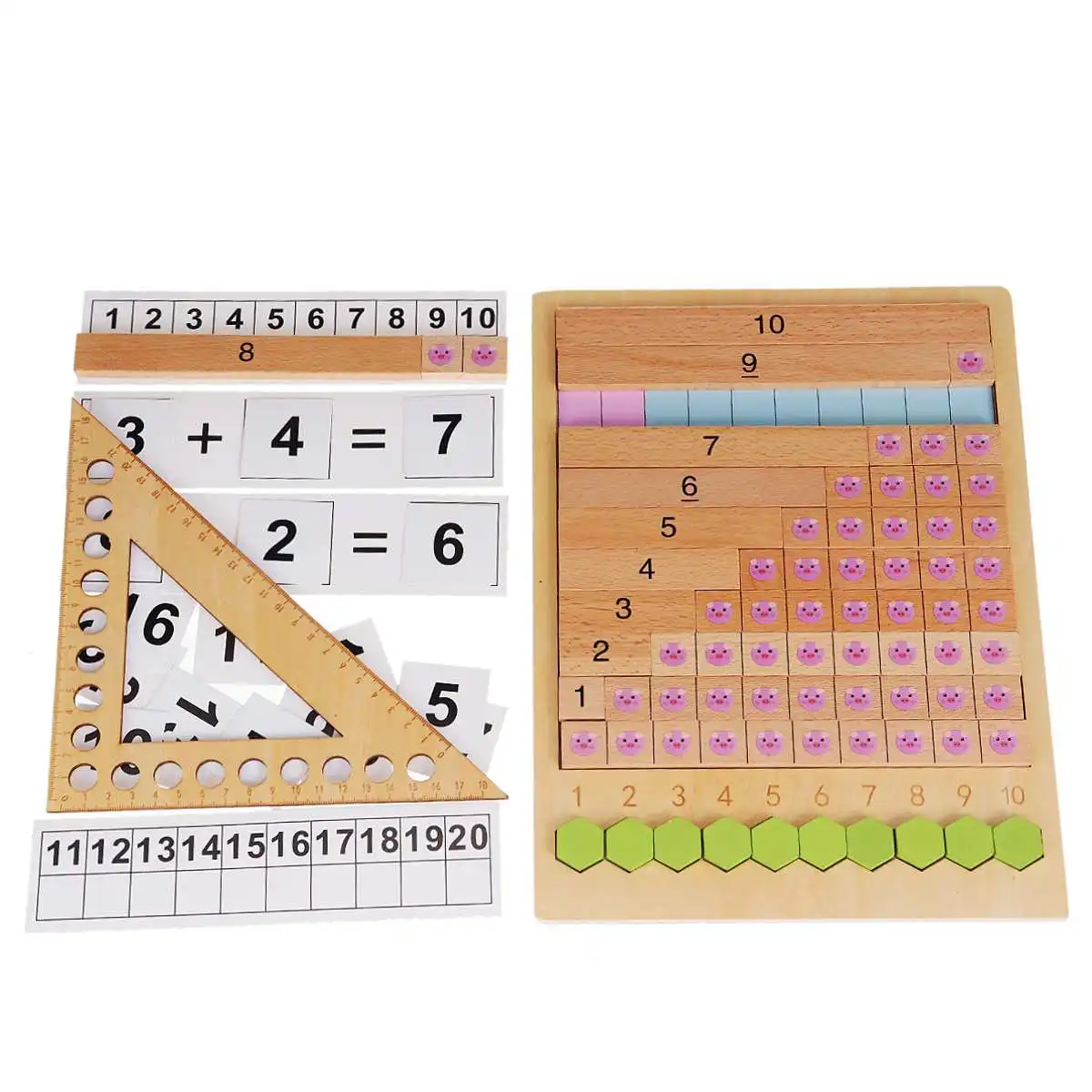 

Math Toys Teaching Educational Toys Kids Wooden Counting Montessori Toys Numbers Match Education Teaching Math Toys Counting