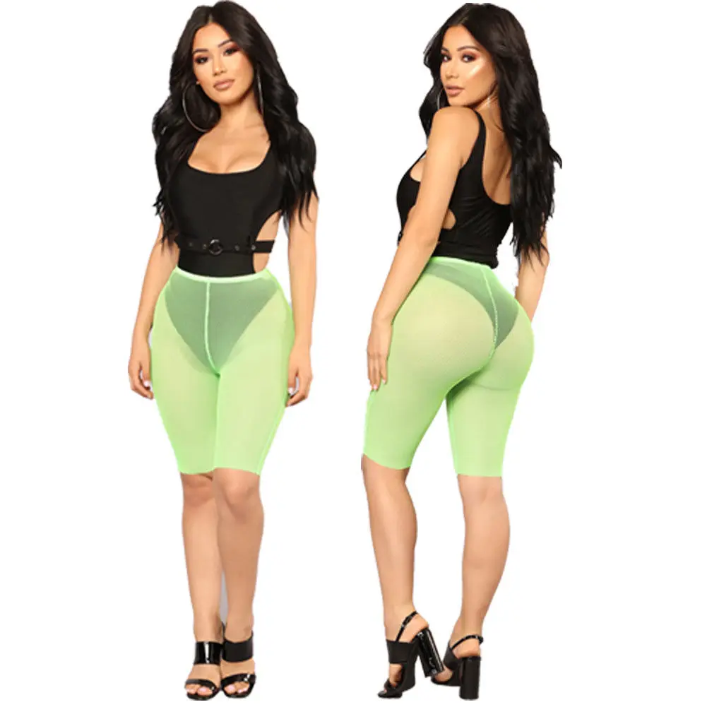 Женские сексуальные прозрачные сетчатые Шорты для плавания с высокой талией