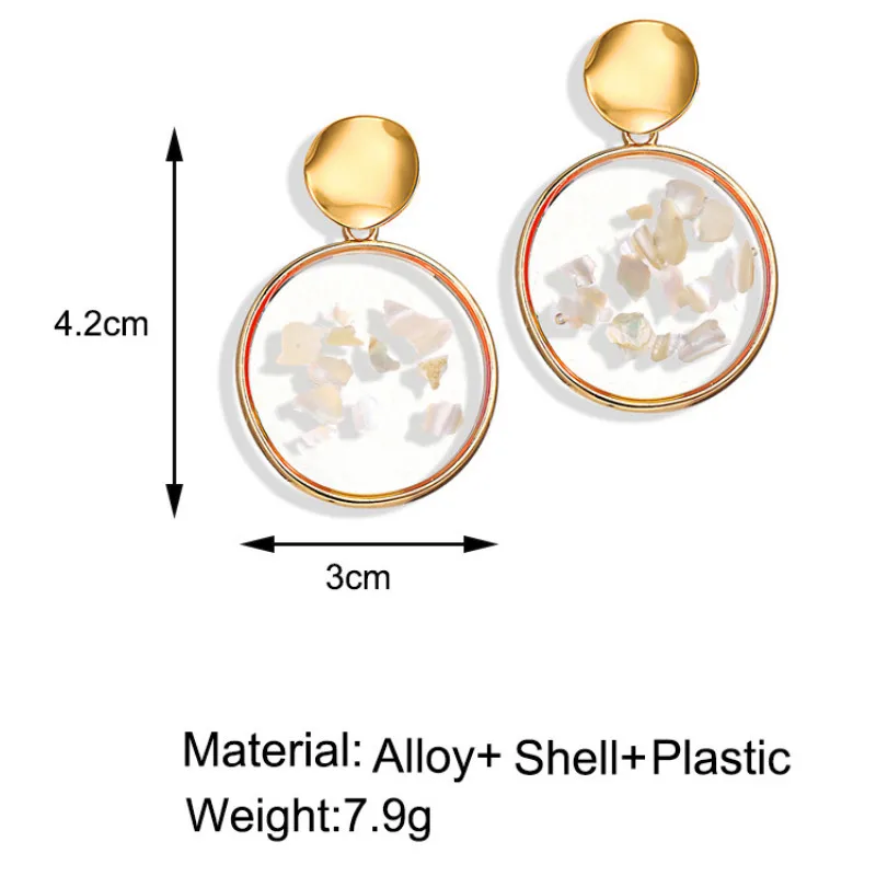 

Alloy Geometry Round Pendant Earrings for Women 2021