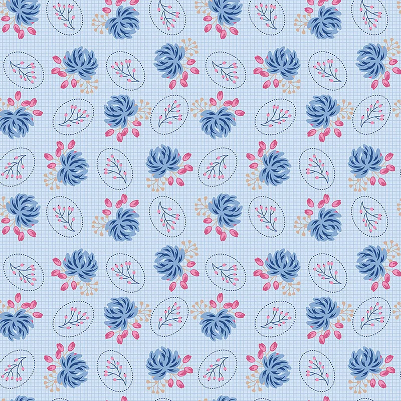 Хлопковая льняная ткань с цветочным принтом 45x110 см | Дом и сад