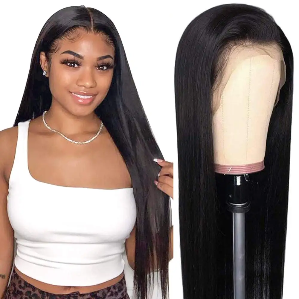 

13X4 Straight Frontal Wig Peruvian Human Hair 13X6 Natural HD Full Lace Front Wigs Pre Plucked 4x4 Closure Wigs For Black Women