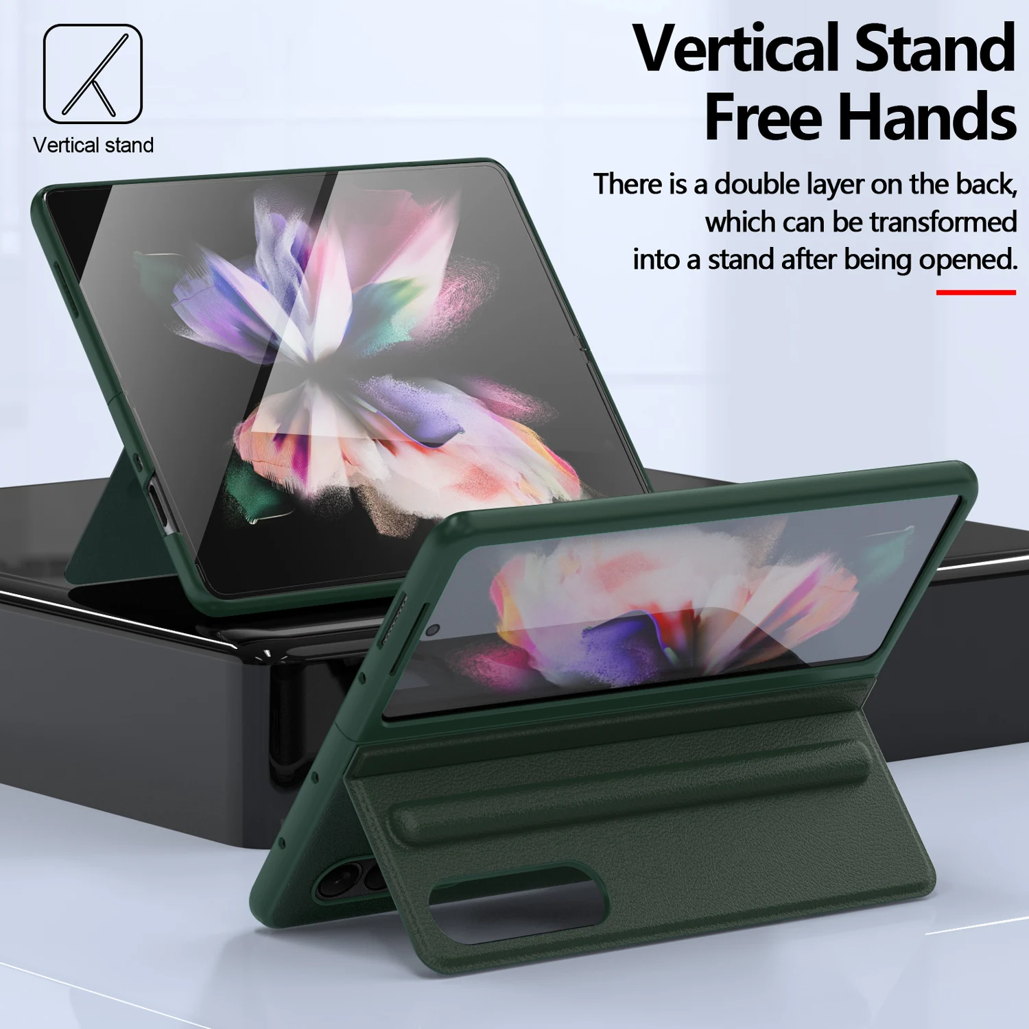 Najtaniej Prawdziwy Skórzany Pokrowiec Do Samsung Galaxy Z Fold 3 Etui Z S Pen Slot Lychee Wzór Z Fold3 Magnetyczny Pokrowiec Z Uchwytem Na Długopis