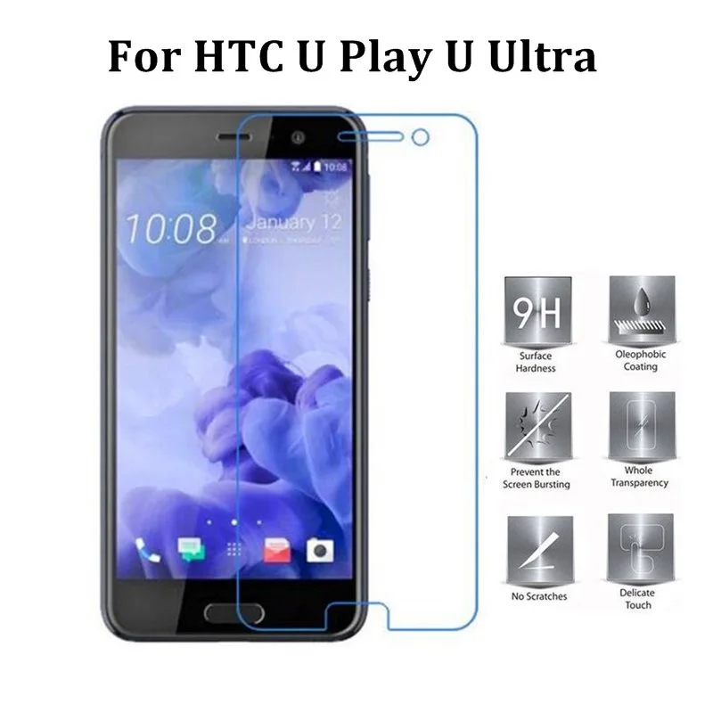 

Закаленное стекло для HTC U Play U Ultra, Защита экрана для HTC U Play U, Ультрапрозрачная пленка, защитный чехол