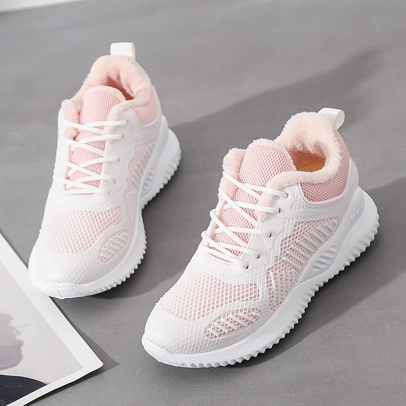 Белые кроссовки женская обувь сезон осень-зима коллекция 2019 года модная зимняя с