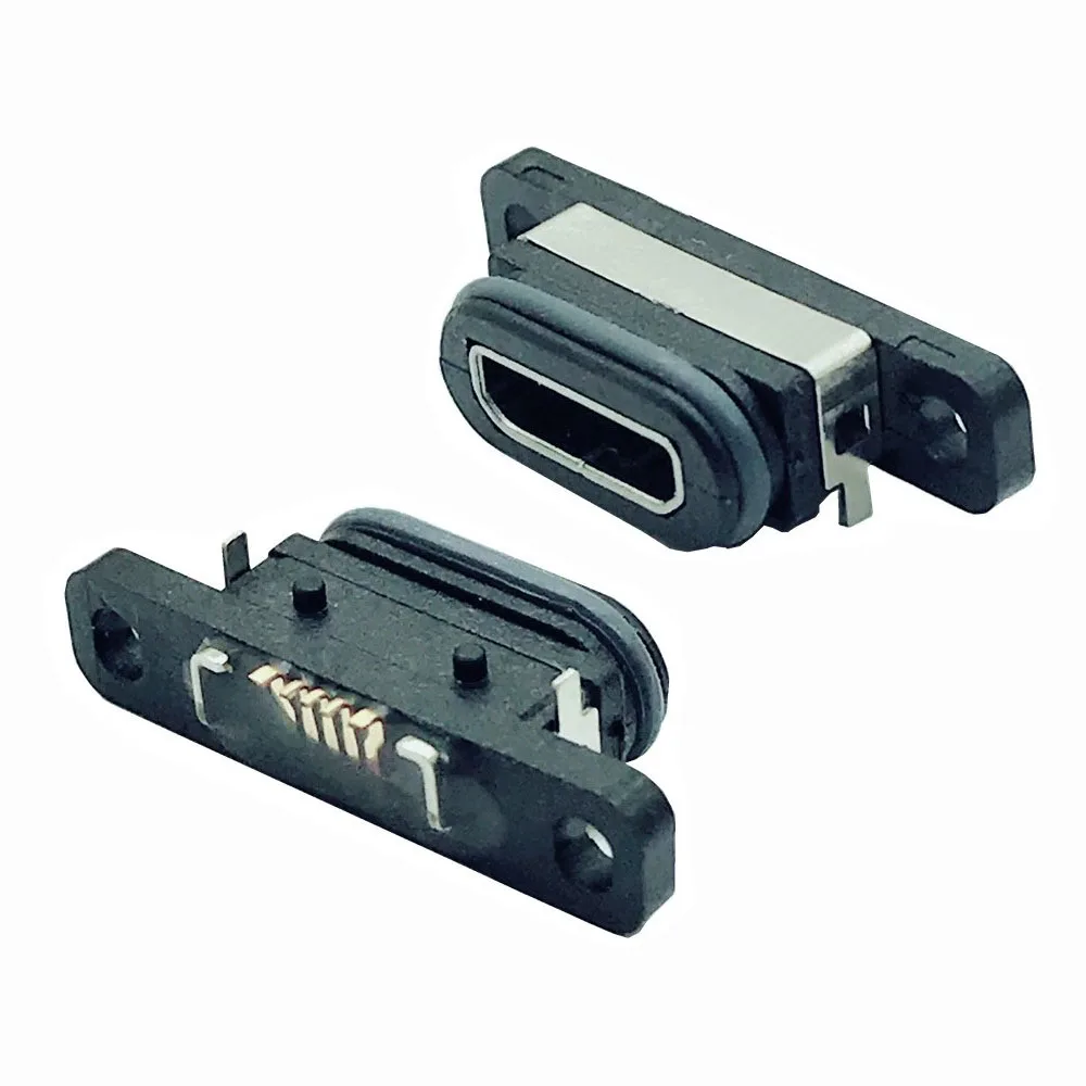 

5pcs Micro 5 Pin USB Connector Female Socket 5Pin Waterproof Power Charging Jack Port With Screw Hole DIY Charge Dock