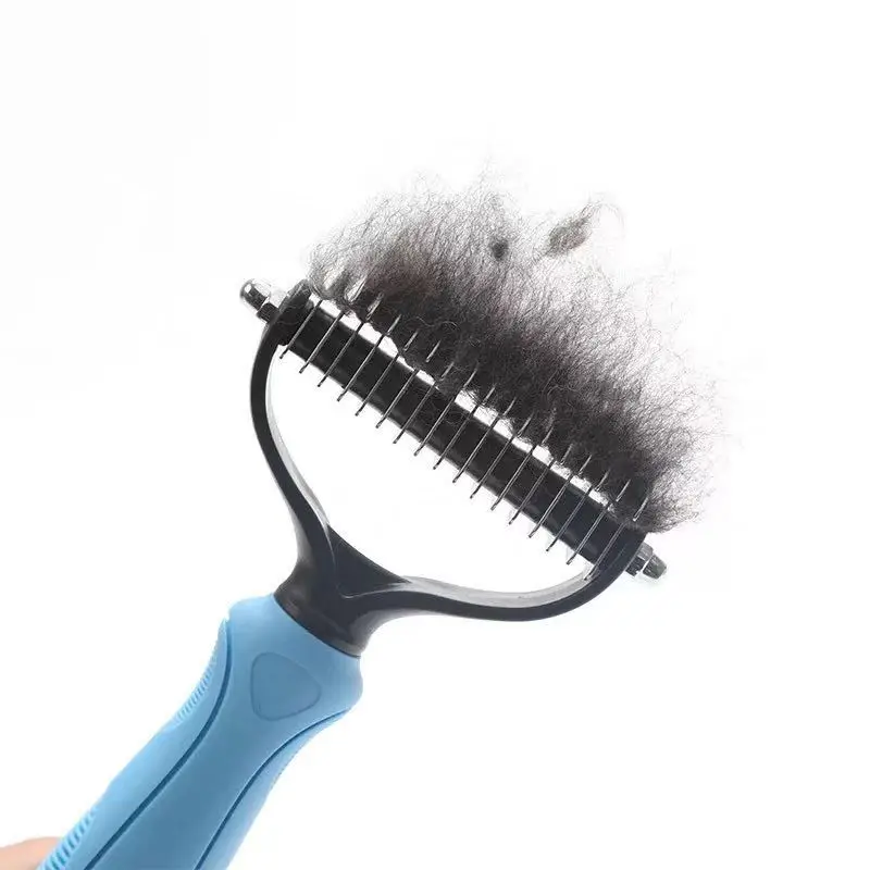 

Hair Removal Comb for Dogs Cat Detangler Fur Trimming Dematting Deshedding Brush Grooming Tool for Matted Long Hair Curly Pet