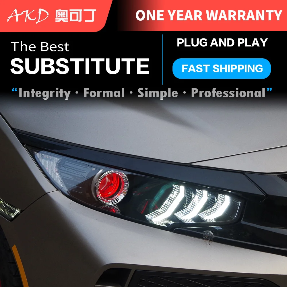 Фары для стайлинга автомобиля Honda CIVIC X G10 Mustang светодиодный ная фара 2016 2020 передняя
