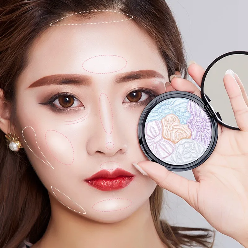 5 цветов хайлайтер макияж Палитра макияжа частная ручка парики жидкая пудра |