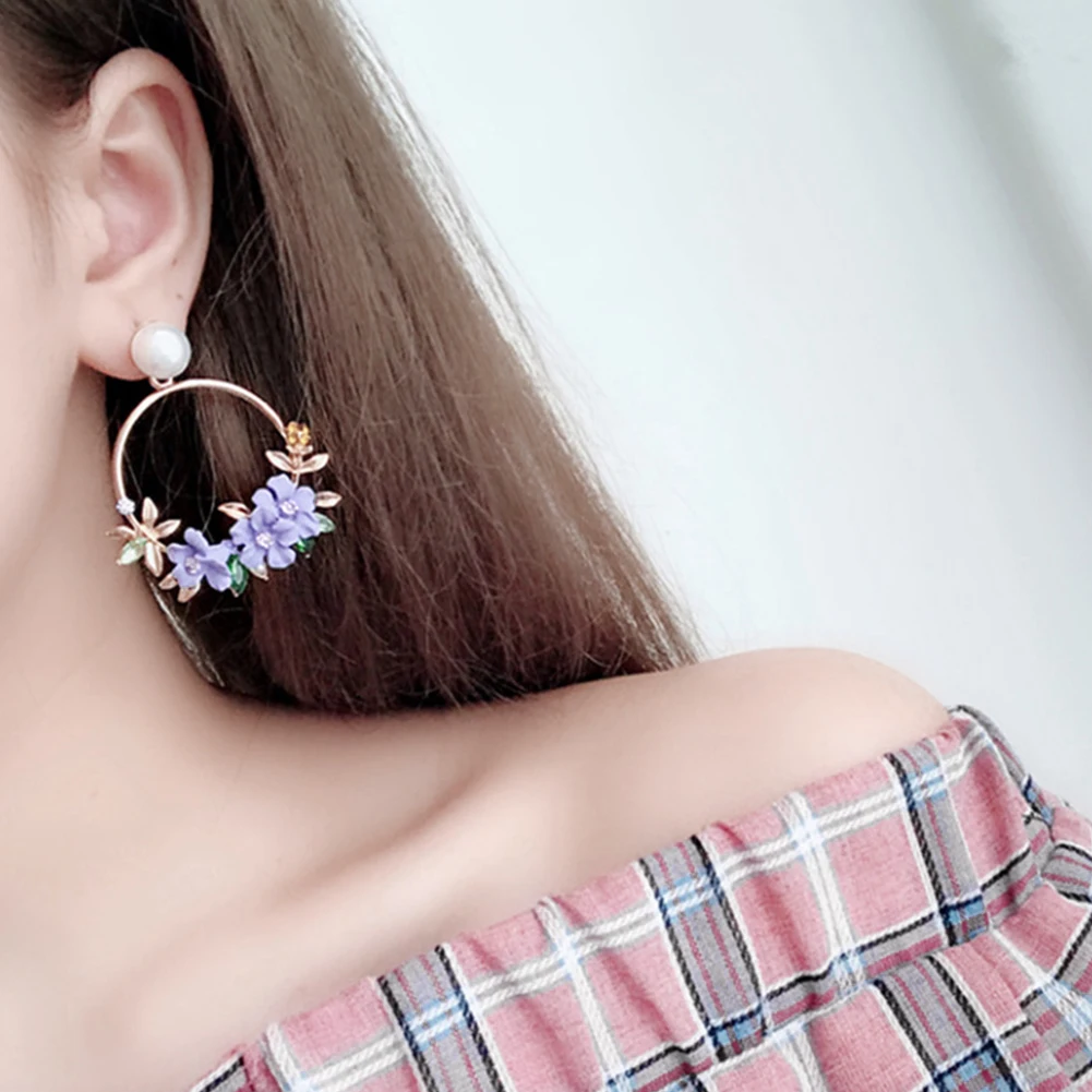 Популярные модные милые серьги в виде розовых цветов для женщин и девушек