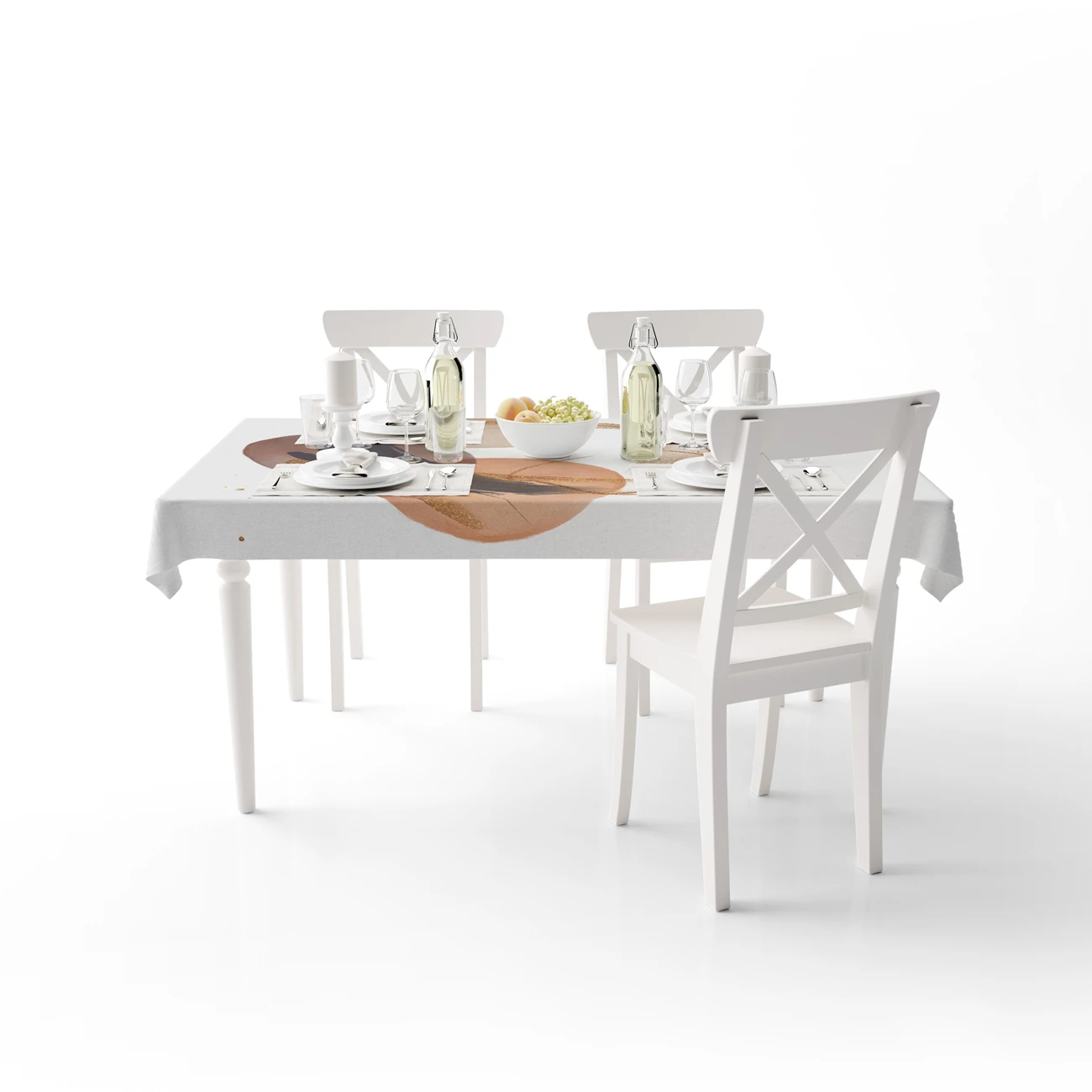 Скатерть прямоугольная в скандинавском стиле водонепроницаемая клеенка для