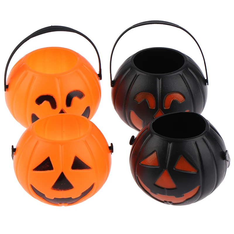 

1PC Halloween Party Props Plastic Pumpkin Bucket Trick Treat Cosplay Plastic Decoration Pouch Holder Halloween Decoration