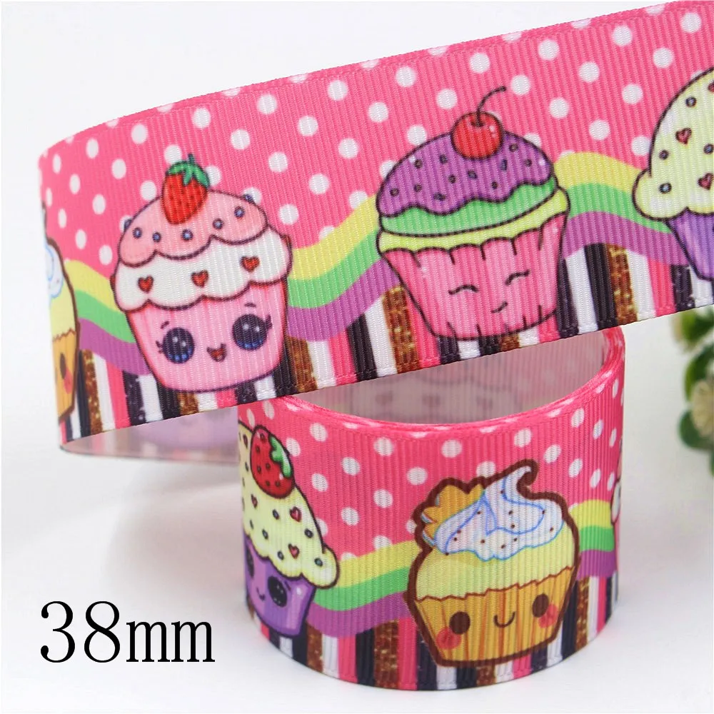 I-19906-2093 1-1/2 '✸ мм 10 ярдов Торт Мороженое термопечать ленты grosgrain лук колпачок
