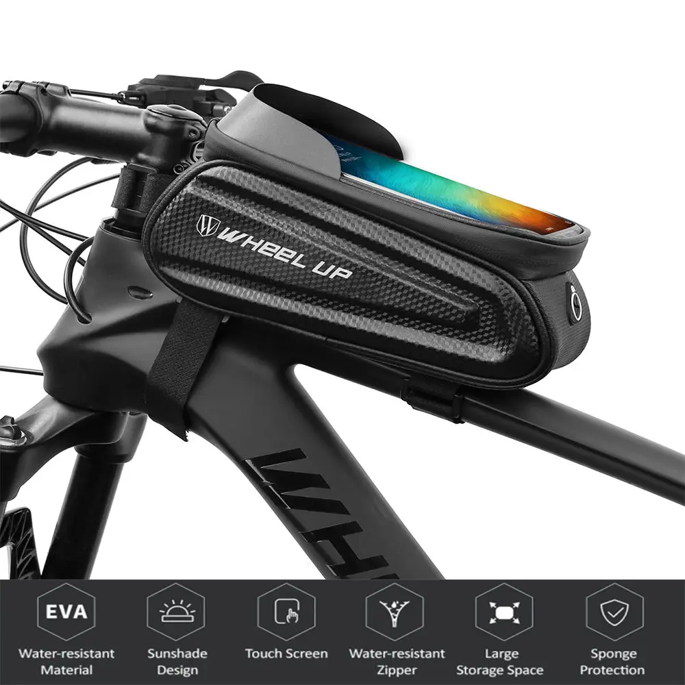 Bike Frame Bag Front Tube Bicycle Handlebar with Touchscreen Phone Case Holder | Спорт и развлечения
