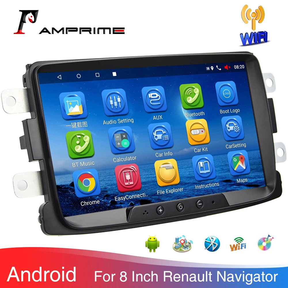 Автомагнитола AMPrime на Android 8 ''сенсорный экран автомагнитола стерео видео GPS MP5