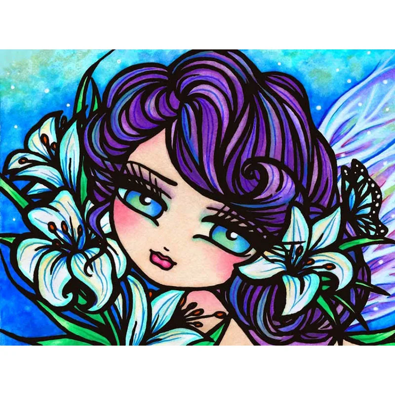 

5D DIY Poured Glue Diamond Painting Kits Scalloped Edge Unique Handcraft Gift Home Wall Decoration Soft Canvas Fall Decor