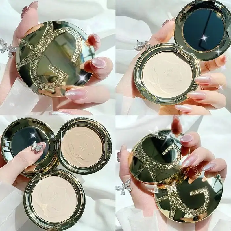 

Face Pressed Powder Natural Smooth Concealer Oli-Control Setting Powder Brighten Matte Face Loose Powder Highlighter Cosmetic