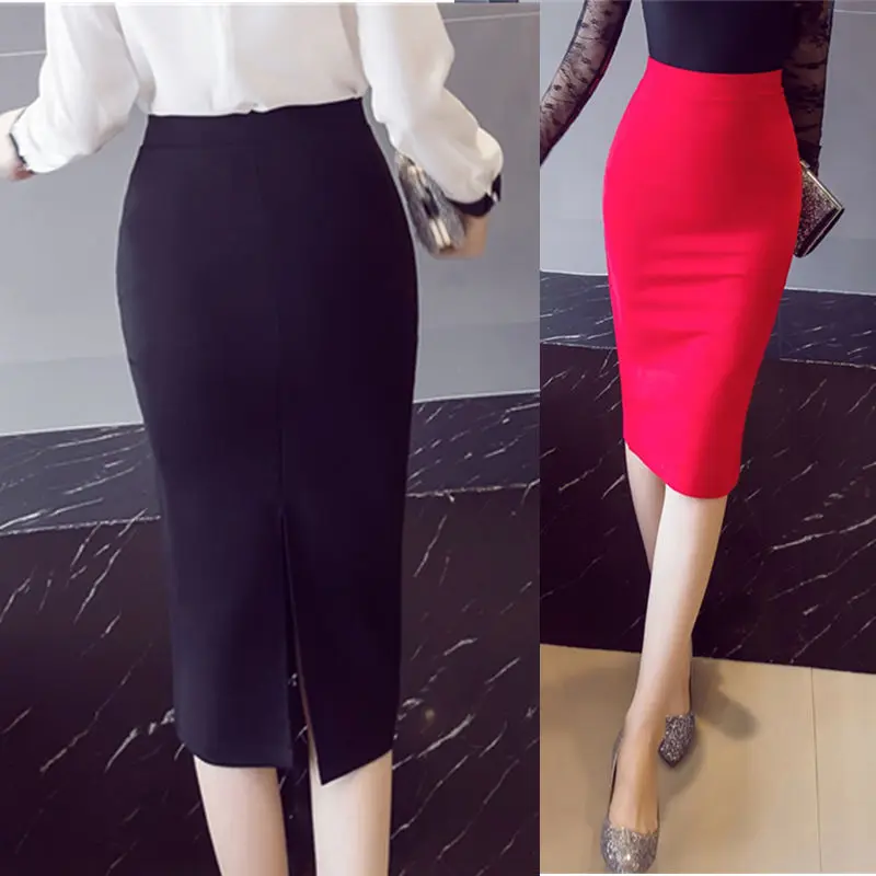 

2020 Women Summer Skirt Mini Bodycon Office Slim Knee Length High Waist Sexy Pencil Formal Skirts Plus Size 5xl Jupe Femme F20