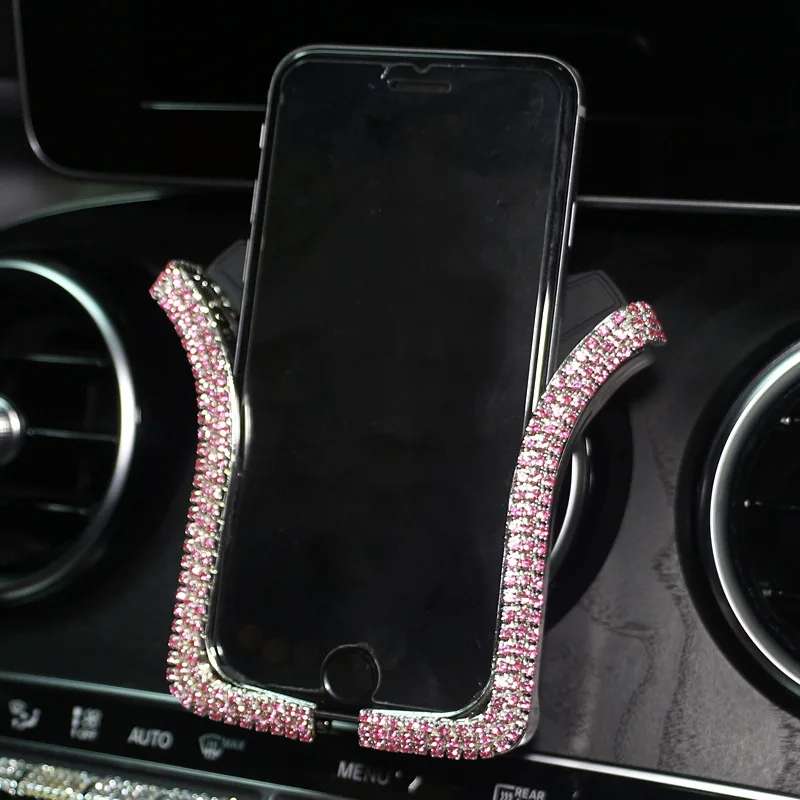 

Universal Car Phone Holder with Bing Crystal Rhinestone Car Air Vent Mount Clip Cell Phone Holder for iPhone Samsung Car Holder