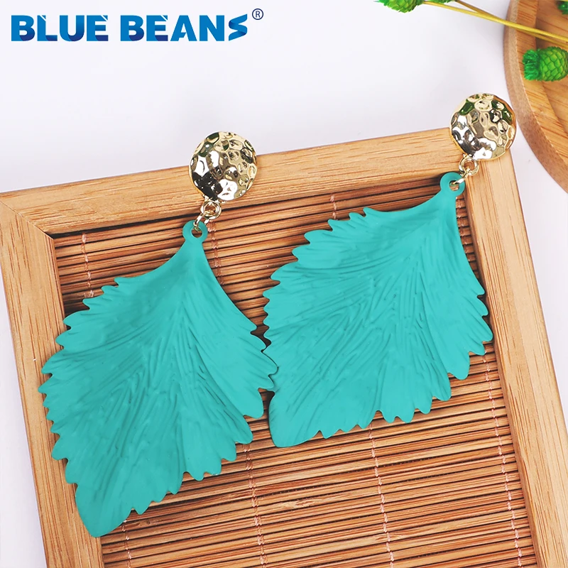 Женские серьги в форме листьев зеленые серьги-подвески металлические украшения