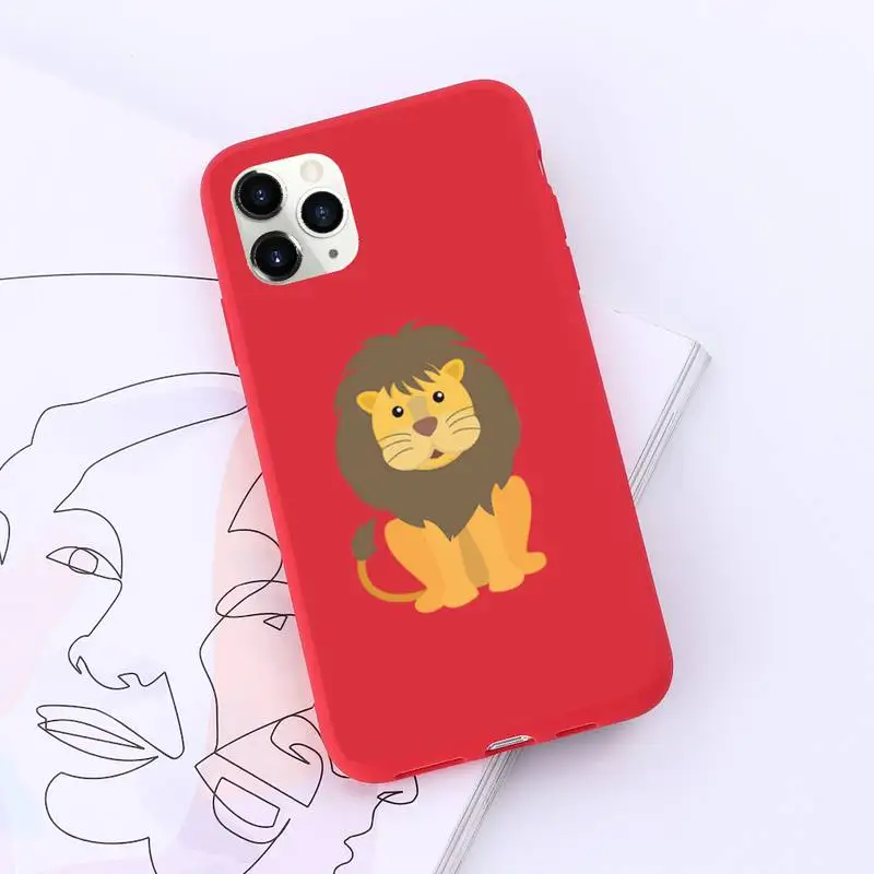 

Cute cartoon little lion Phone Case Candy Color for iPhone 11 12 pro XS MAX 8 7 6 6S Plus X 5S SE 2020 XR