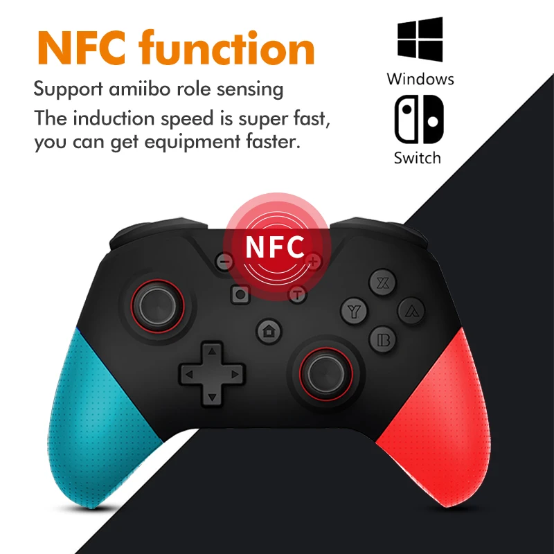 

For Switch Pro Bluetooth wireless controller with NFC functions 6-Axis supports Amiibo role sensing for Nintend Switch console