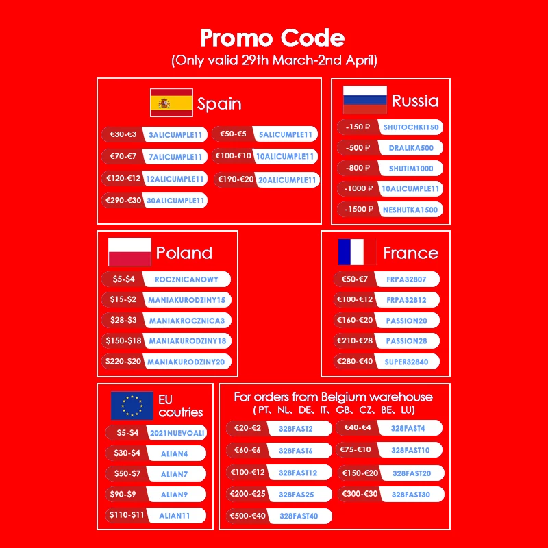 

Aliexpress Promo Codes for 11TH Anniversary Sale
